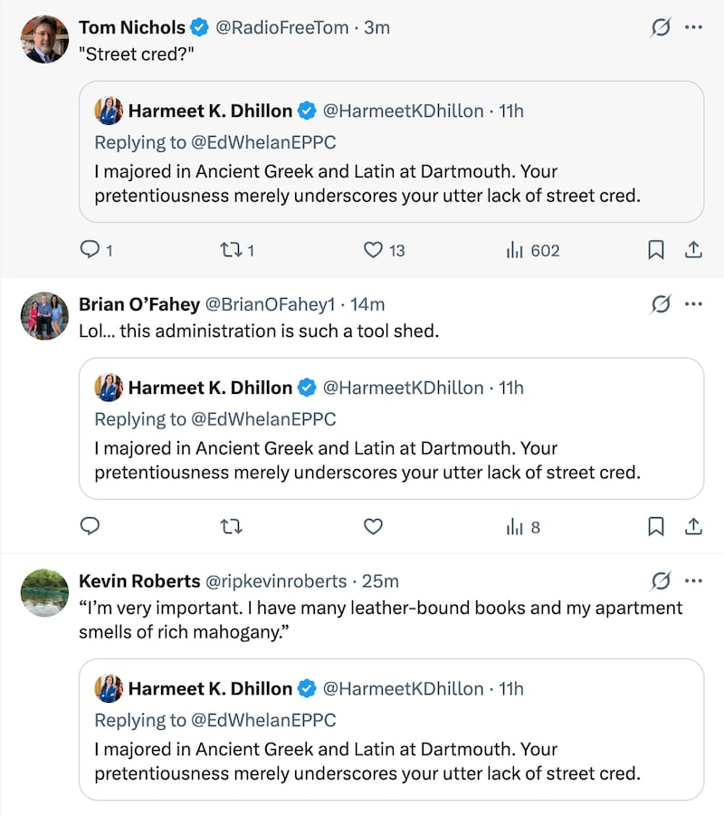 Dhillon's gaffe played out exactly as one might have expected.