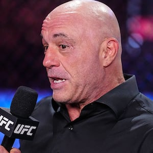 Joe Rogan announces the fights during the UFC 317 event at T-Mobile Arena on June 28, 2025 in Las Vegas, Nevada.