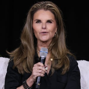 ANAHEIM, CALIFORNIA - MARCH 5: Maria Shriver is seen on stage during the Natural Products Expo West 2025 held at the Anaheim Convention Center on March 5, 2025 in Anaheim, California. (Photo by JB Lacroix/Getty Images)