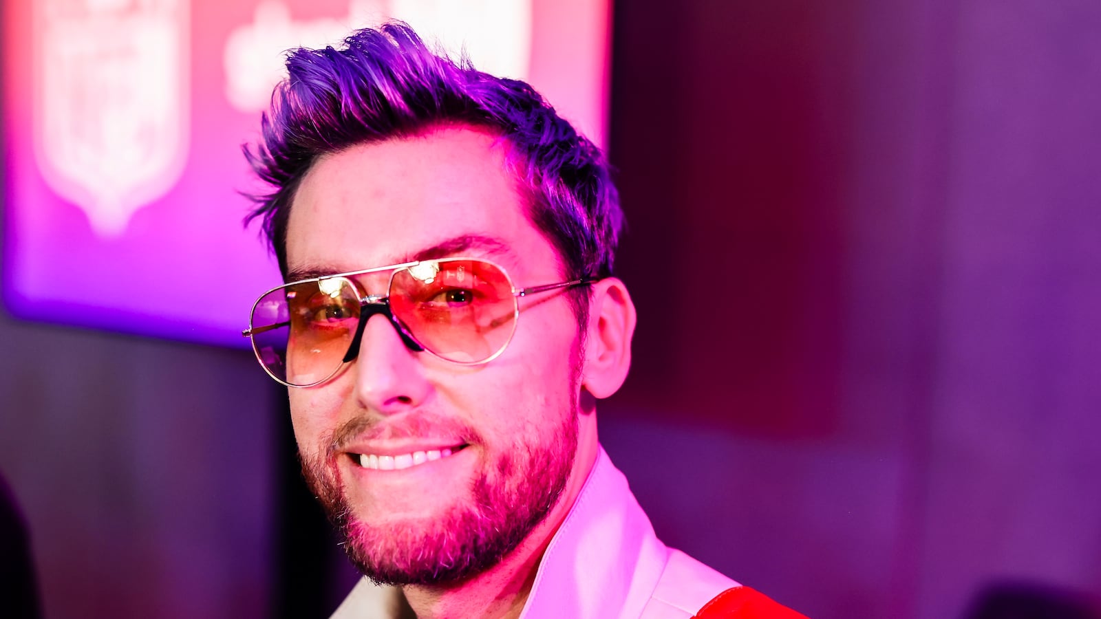 LAS VEGAS, NEVADA - FEBRUARY 07: Lance Bass attends a “A Night of Pride” with GLAAD and the NFL presented by Smirnoff at Caesars Palace on February 07, 2024 in Las Vegas, Nevada. (Photo by Greg Doherty/Getty Images)