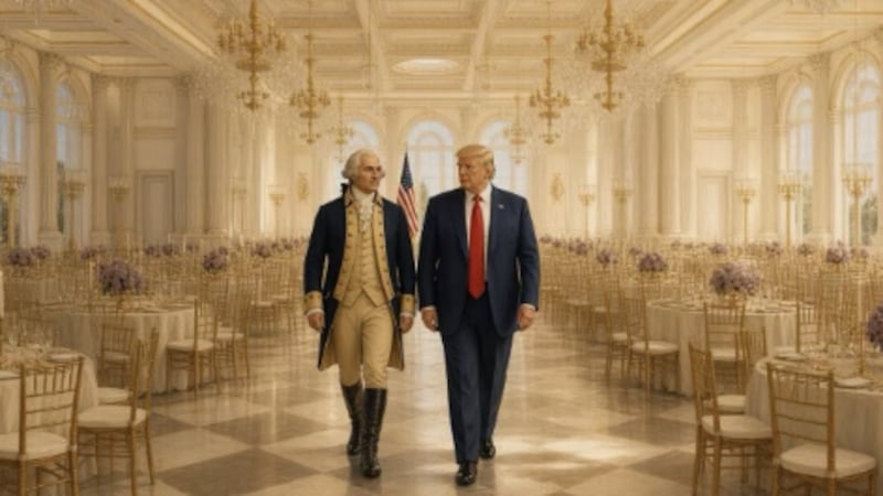 Presidents tour Donald Trump's ballroom.