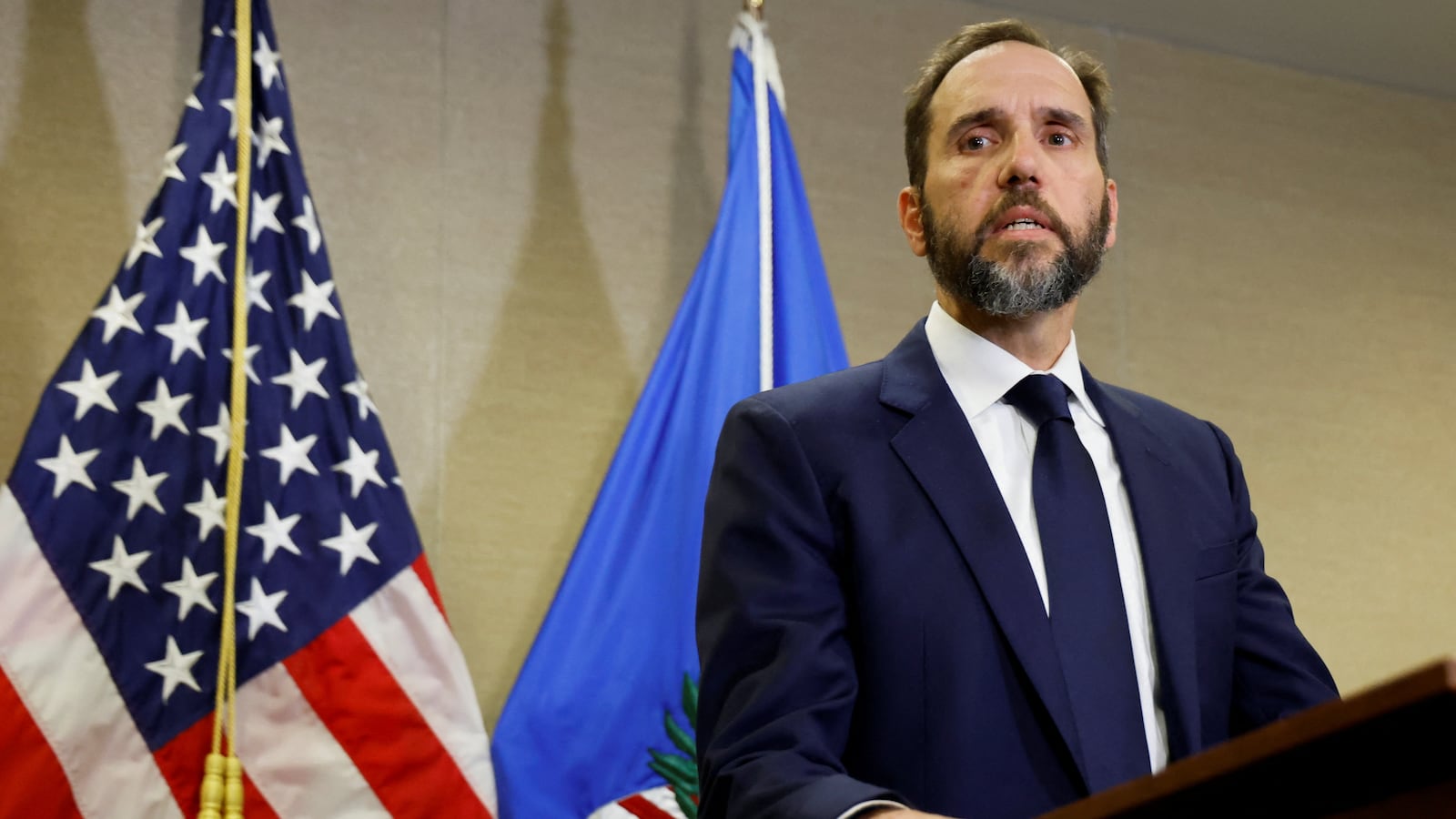 U.S. Special Counsel Jack Smith makes a statement to reporters.