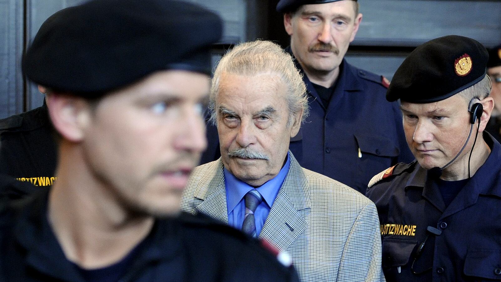 Defendant Josef Fritzl is pictured during proceedings on the last day the last day of his trial