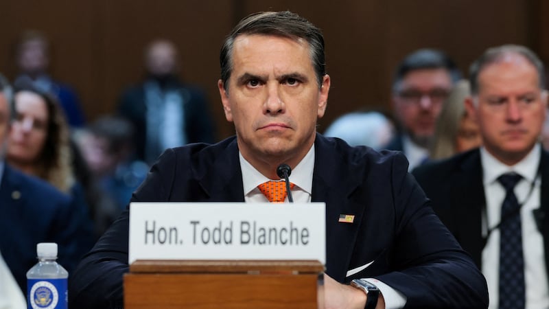 Acting Attorney General Todd Blanche appears before the Senate Judiciary Committee on July 15 for his confirmation hearing to become the permanent attorney general.