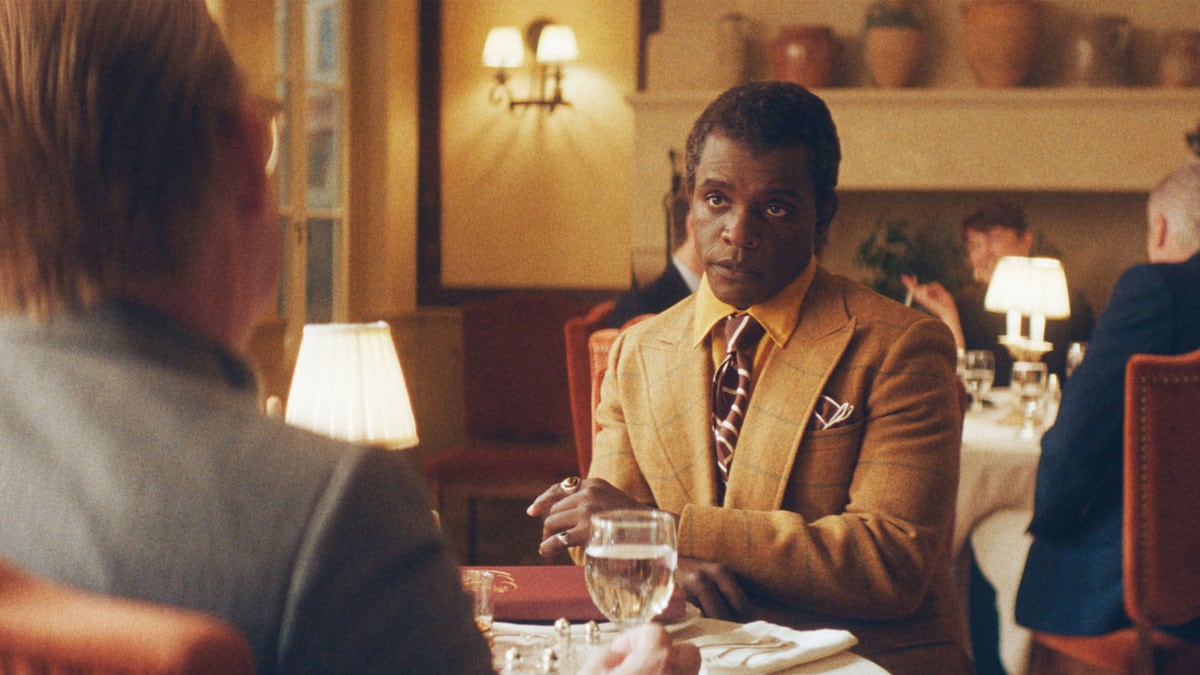 Capote and James Baldwin sit for dinner in a still for ‘Feud: Capote vs. The Swans’