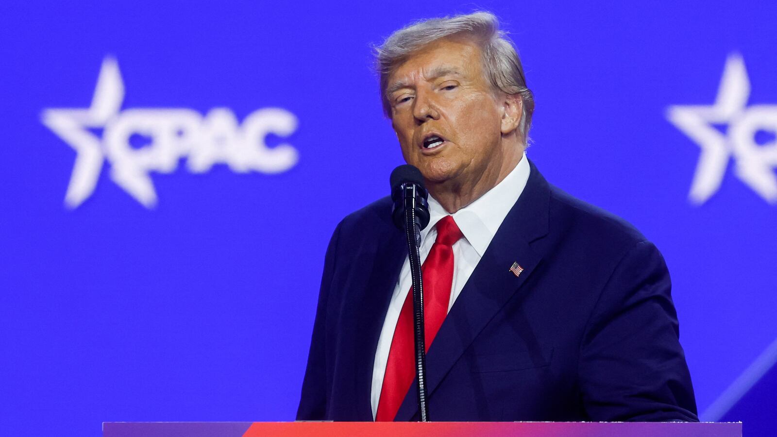 Former U.S. President Donald Trump attends the Conservative Political Action Conference (CPAC).
