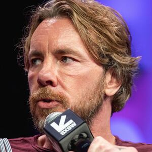 A split screen of Jonathan Van Ness and Dax Shepard