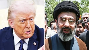 Donald Trump and Mojtaba Khamenei, son of the late Iranian Supreme Leader Ayatollah Ali Khamenei.