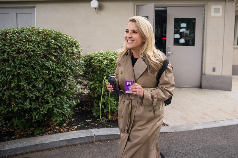 CNN senior reporter Betsy Klein walks through the security gate after being allowed back on to the grounds of the White House on September 24, 2026 in Washington, DC.