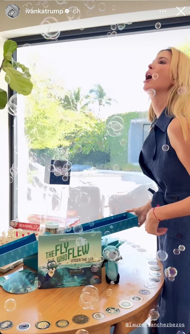 Ivanka Trump's instagram post promoting Laura Sanchez's children's book.