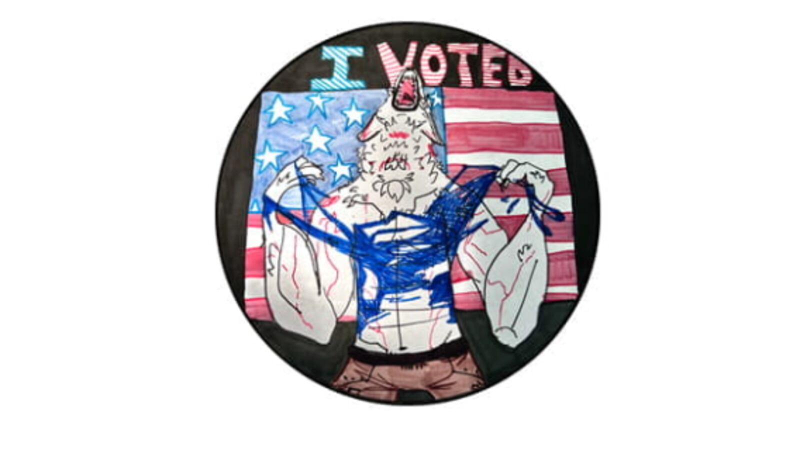 One submission from the ‘I Voted’ sticker contest.