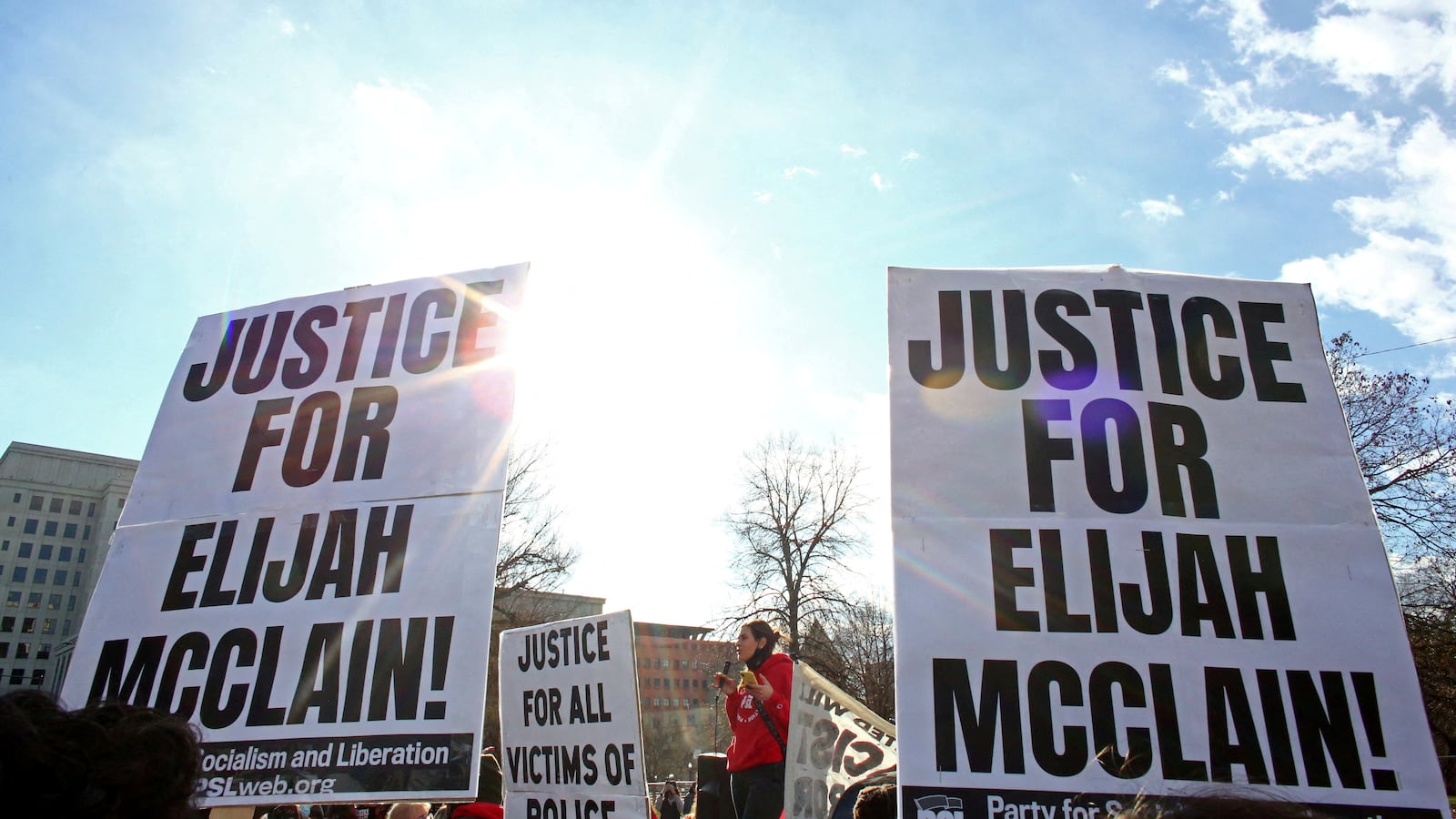 A rally to call for justice for Elijah McClain in Denver, Colorado