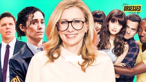 A photo illustration of Liz Meriwether and the casts of Furious and New Girl.