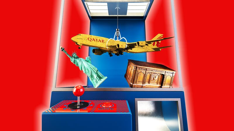 presidential gifts in a claw machine photo illustration