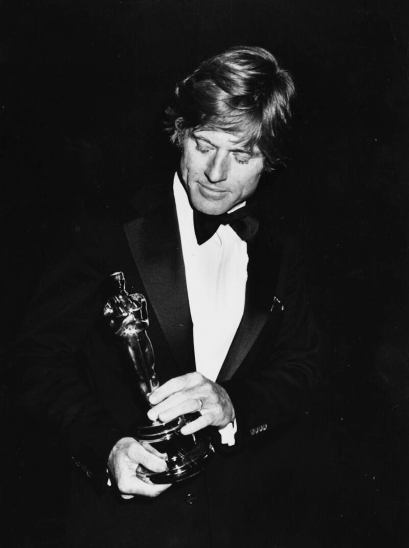 Robert Redford holding his Best Actor Oscar for the film 'Ordinary People' at the 53rd Academy Awards, Los Angeles, March 31, 1981.
