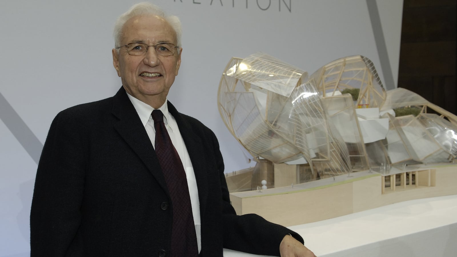 Architect Frank Gehry attends Louis Vuitton's Foundation for Creation press conference.