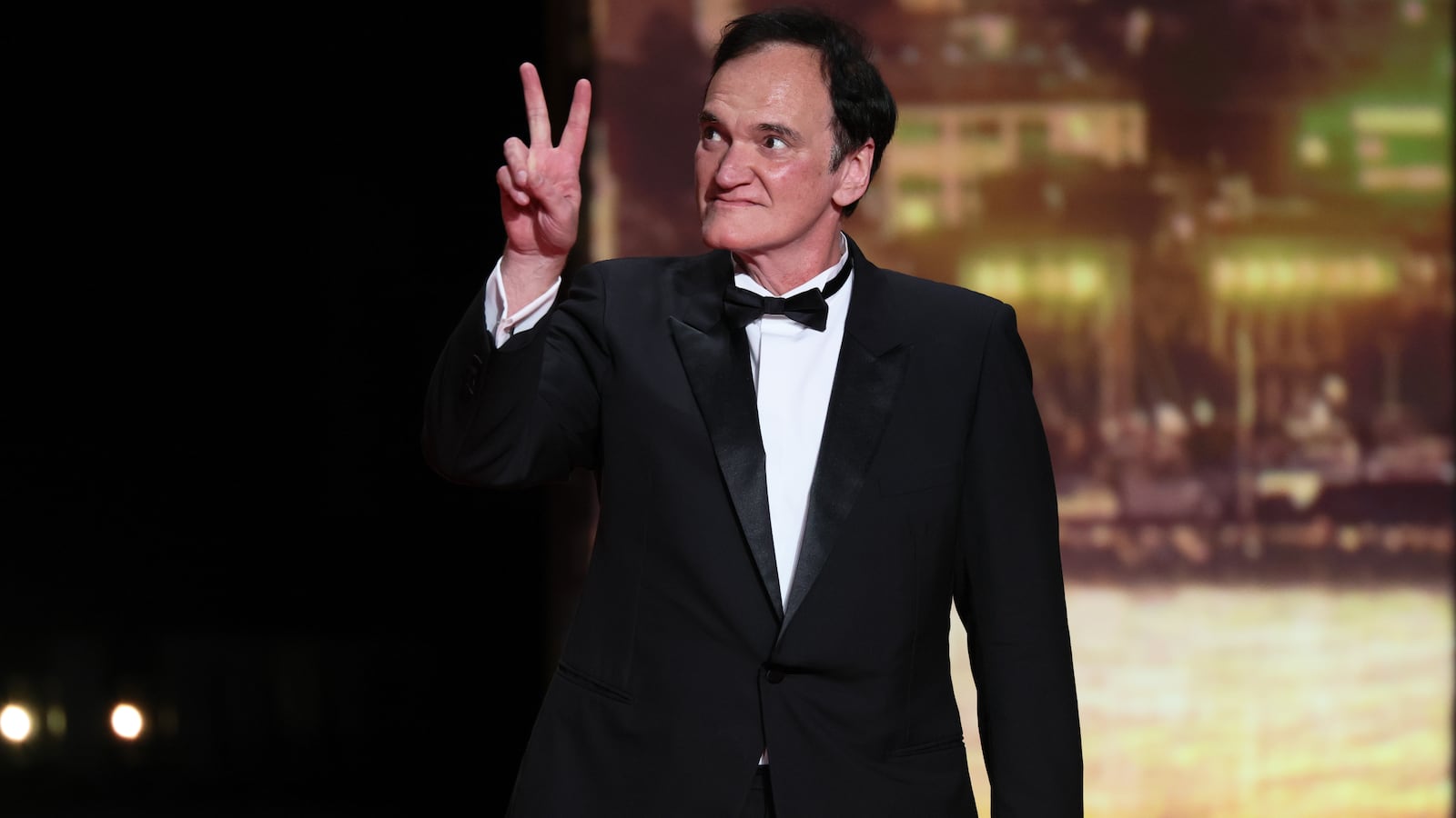 Quentin Tarantino walks onstage during the opening ceremony at the 78th annual Cannes Film Festival at the Palais de Festival on May 13, 2025 in Cannes, France.
