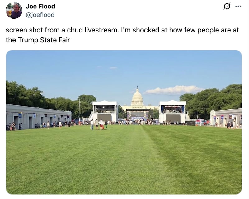 Social media users share photos from Trump's State Fair.