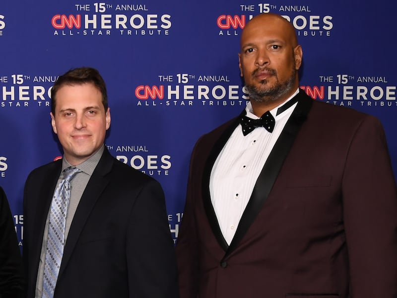 Capitol police officers Michael Fanone and Daniel Hodges attend the CNN Heroes tribute in December 2021 in New York City.