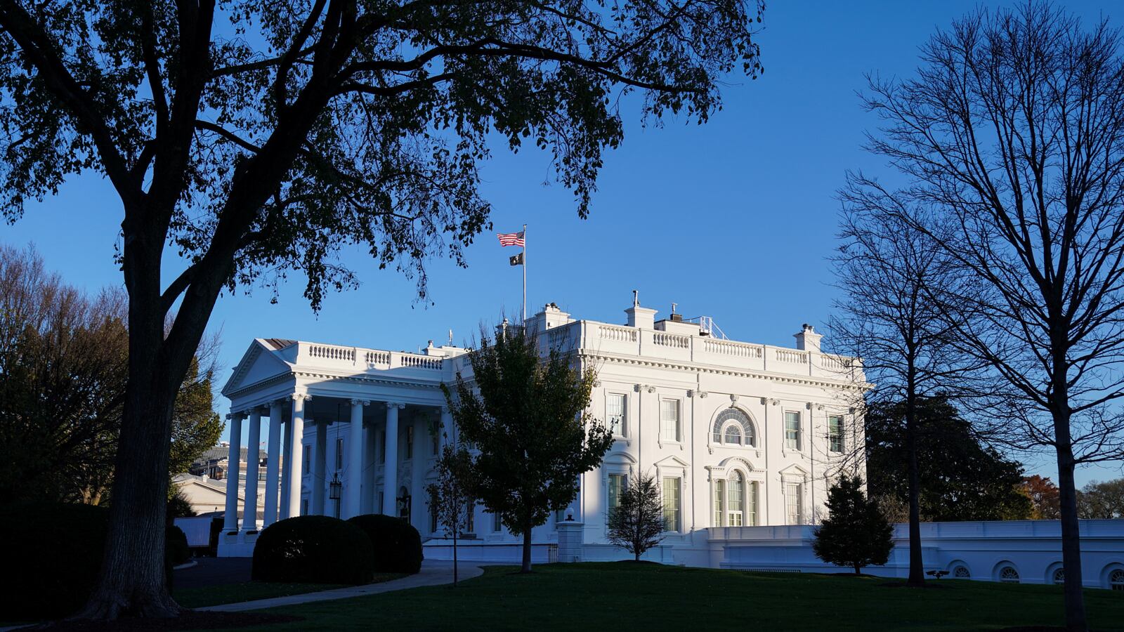 The exterior of the White House.