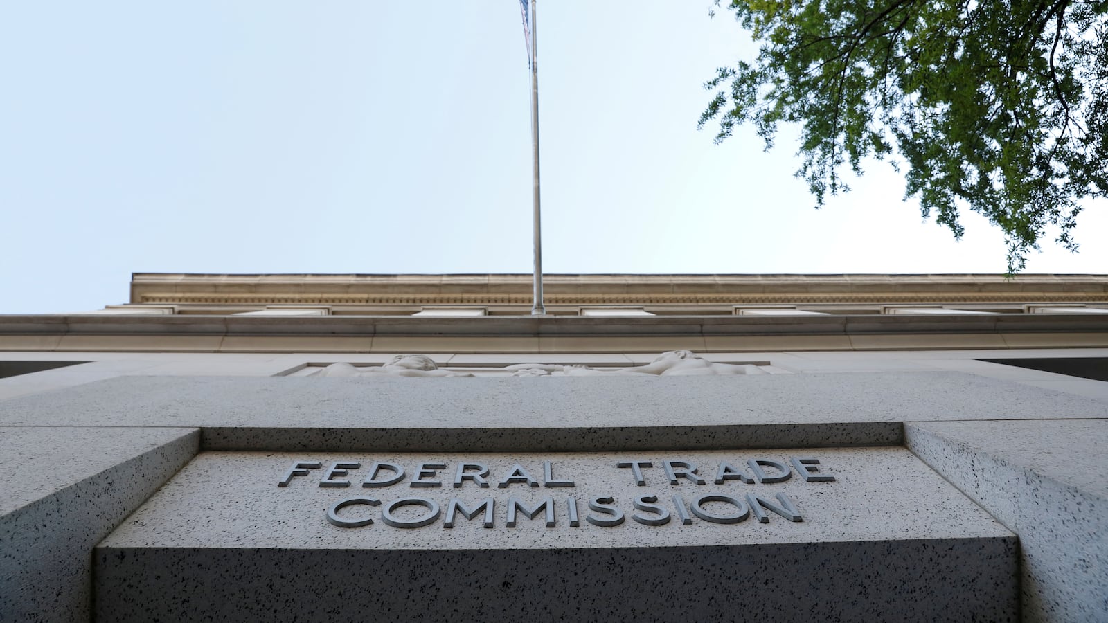Signage is seen at the Federal Trade Commission headquarters in Washington, D.C.