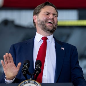 Markwayne Mullin on the phone and JD Vance laughing