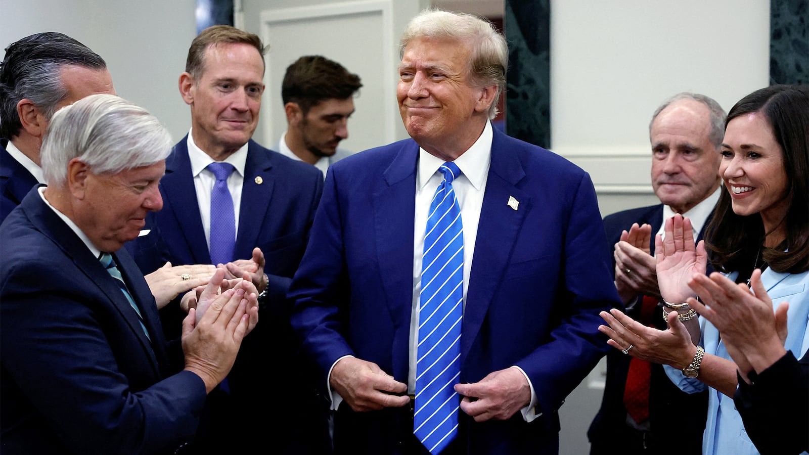 Former President and Republican presidential candidate Donald Trump on Capitol Hill.