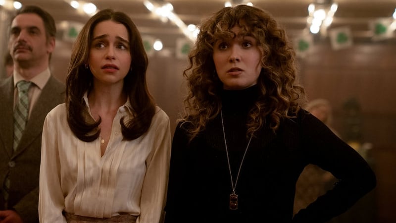 Emilia Clarke as Bea, and Haley Lu Richardson as Twila