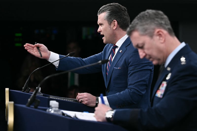 Defense Secretary Pete Hegseth attacked the press and became combative while also contradicting the president during a press conference at the Pentagon on March 2, 2026.