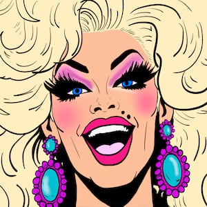 Dolly Parton drag queen illustration