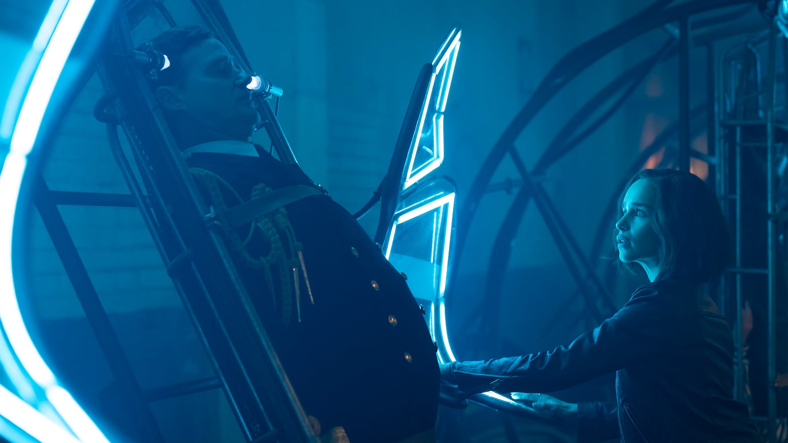 A still image of Emilia Clarke from Marvel’s Secret Invasion on Disney+.