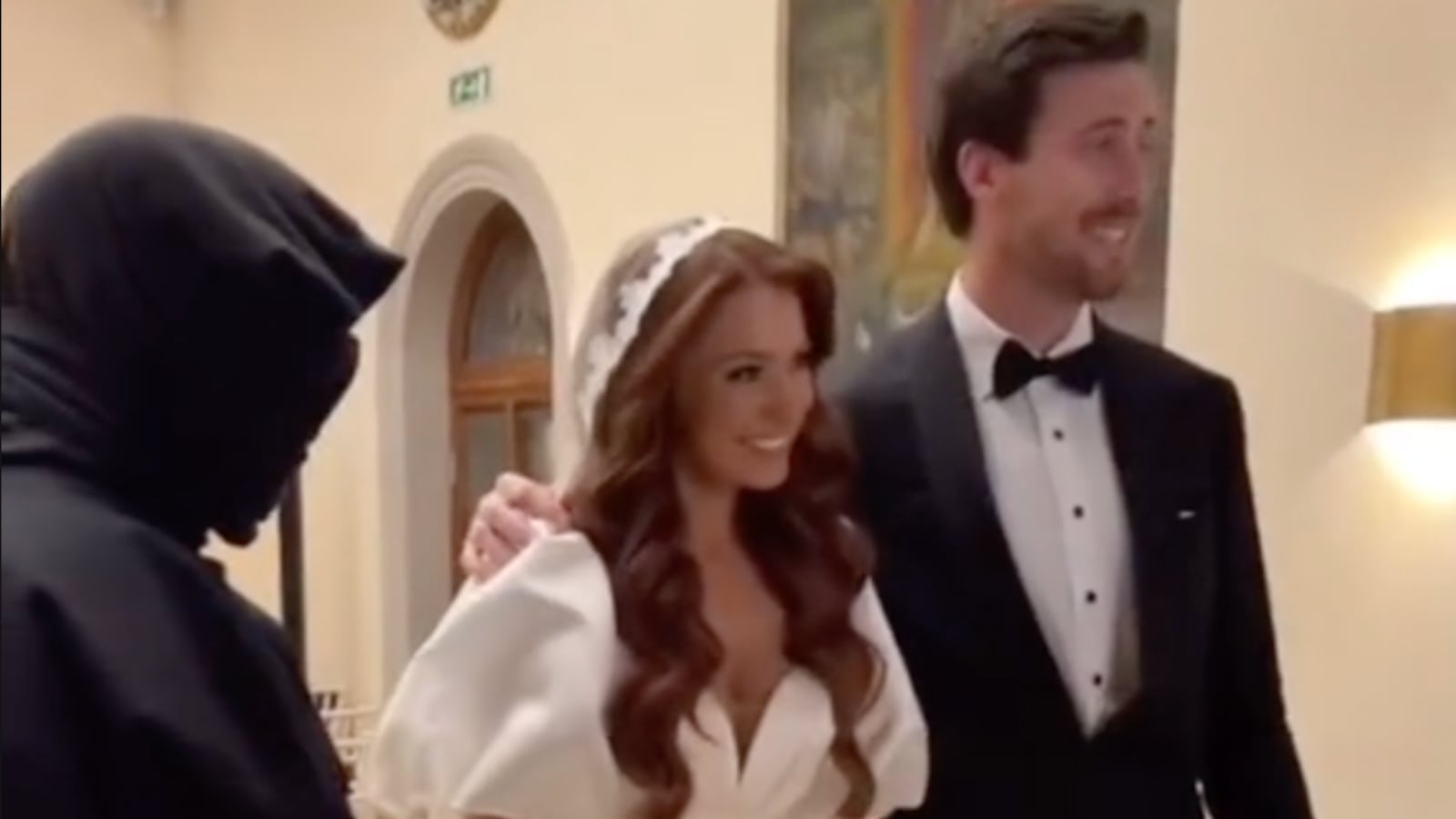 A viral TikTok clip appearing to show Kanye West crashing an Italian wedding.