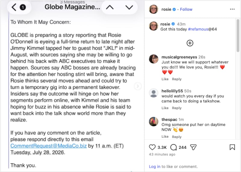 O'Donnell drew attention to an upcoming story about her, but kept fans curious by saying little.