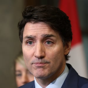 Canada's Prime Minister Justin Trudeau speaks during a news conference about the US tariffs against Canada on March 4, 2025 on Parliament Hill in Ottawa. Trudeau said that President Donald Trump imposed tariffs on Canada to destroy the country's economy to make it easier for the United States to annex its northern neighbor. The extraordinary warning about Trump's threat to Canadian sovereignty came as the US president delivered on his vow to impose 25 percent tariffs on all Canadian goods. (Photo by Dave Chan / AFP) (Photo by DAVE CHAN/AFP via Getty Images)