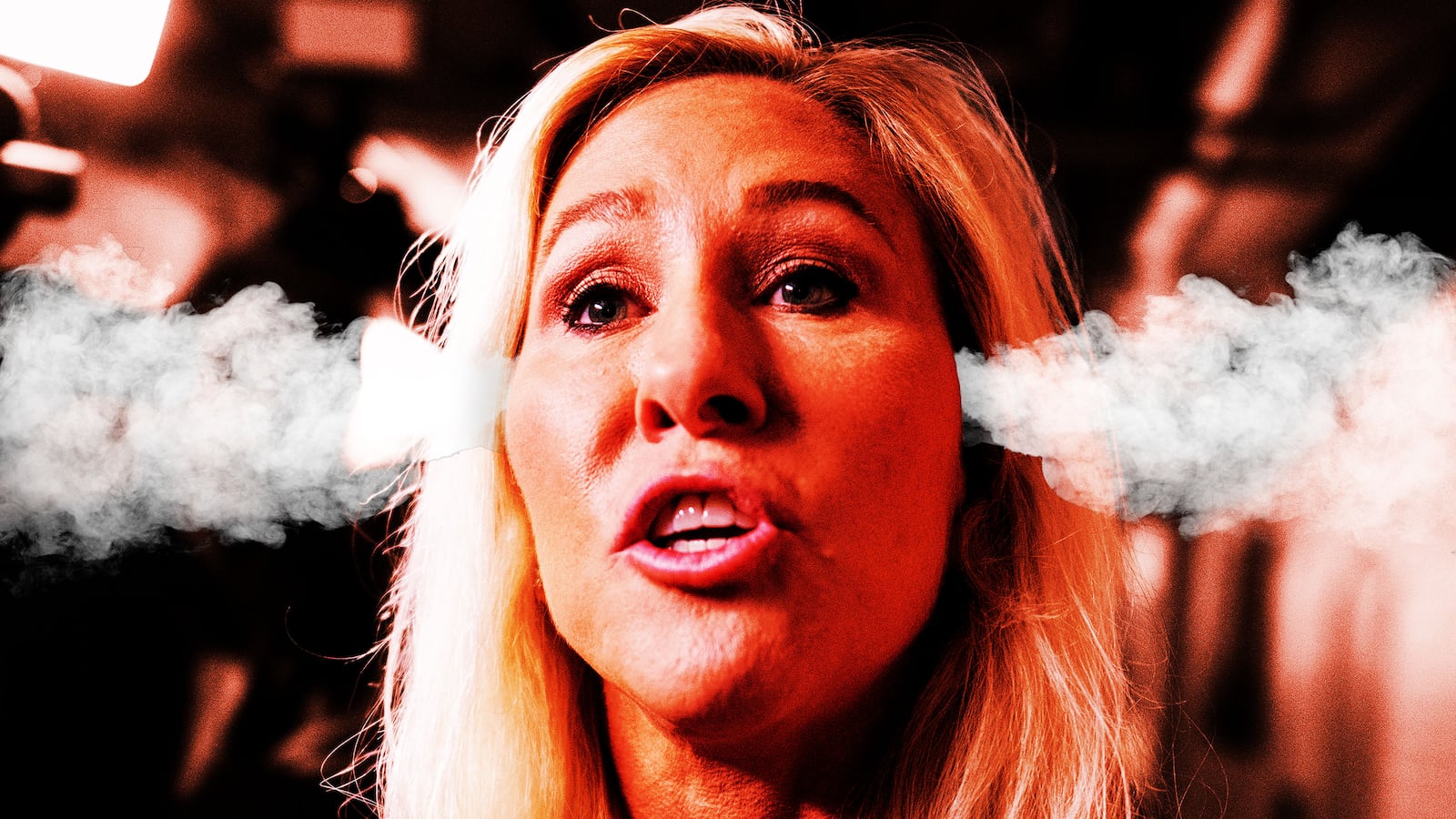 Marjorie Taylor Green with steam coming out of her ears