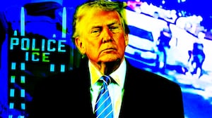 Donald Trump, ICE photo illustration, illo