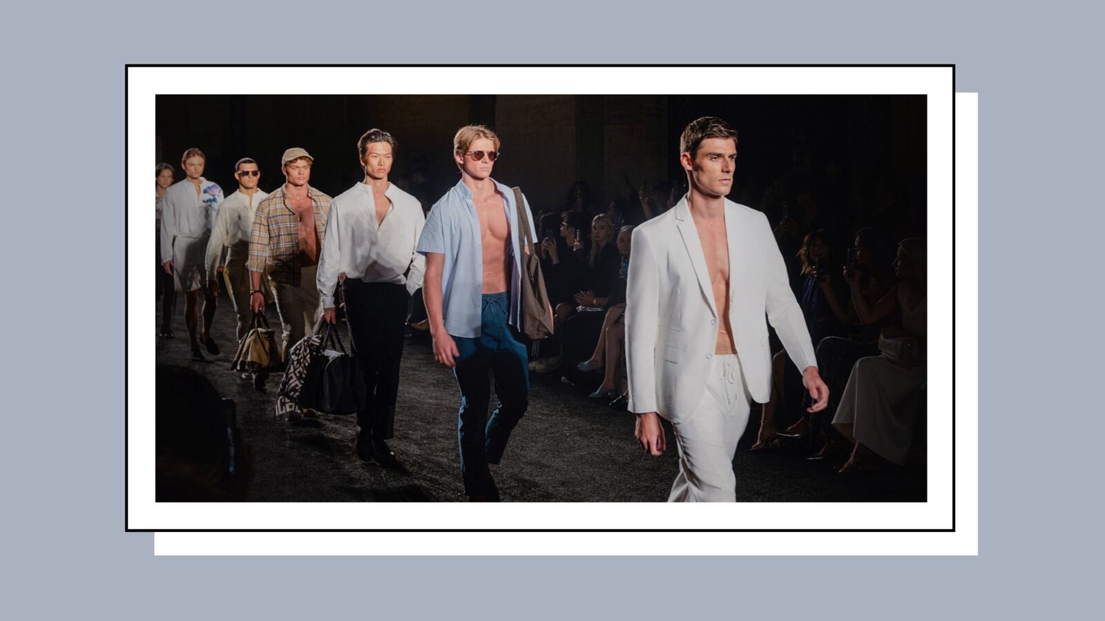 Coofandy models walk the runway at New York Fashion Week.