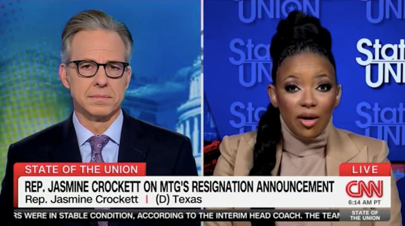 Jasmine Crockett on State of the Union with Jake Tapper