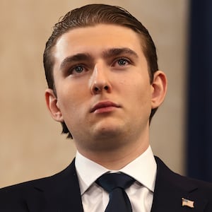 Barron Trump attends the inauguration of U.S. President-elect Donald Trump in the Rotunda of the U.S. Capitol on January 20, 2025 in Washington, DC.