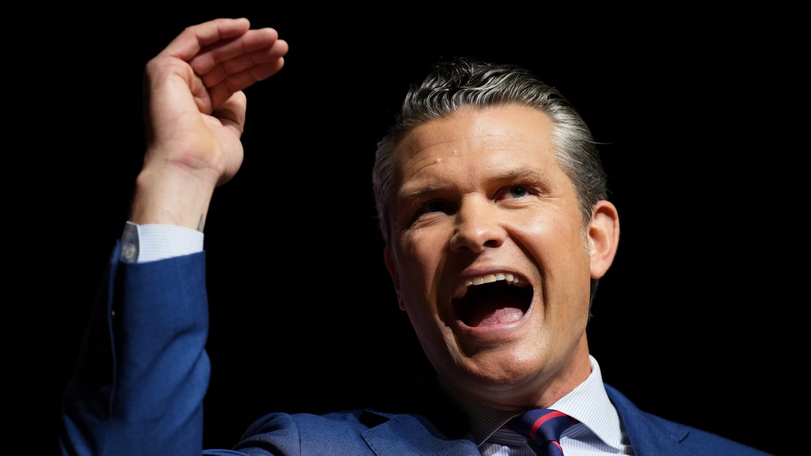 QUANTICO, VIRGINIA - SEPTEMBER 30: U.S. Secretary of War Pete Hegseth speaks to senior military leaders at Marine Corps Base Quantico on September 30, 2025 in Quantico, Virginia. In an unprecedented gathering, almost 800 generals, admirals and their senior enlisted leaders have been ordered into one location from around the world on short notice. (Photo by Andrew Harnik/Getty Images)