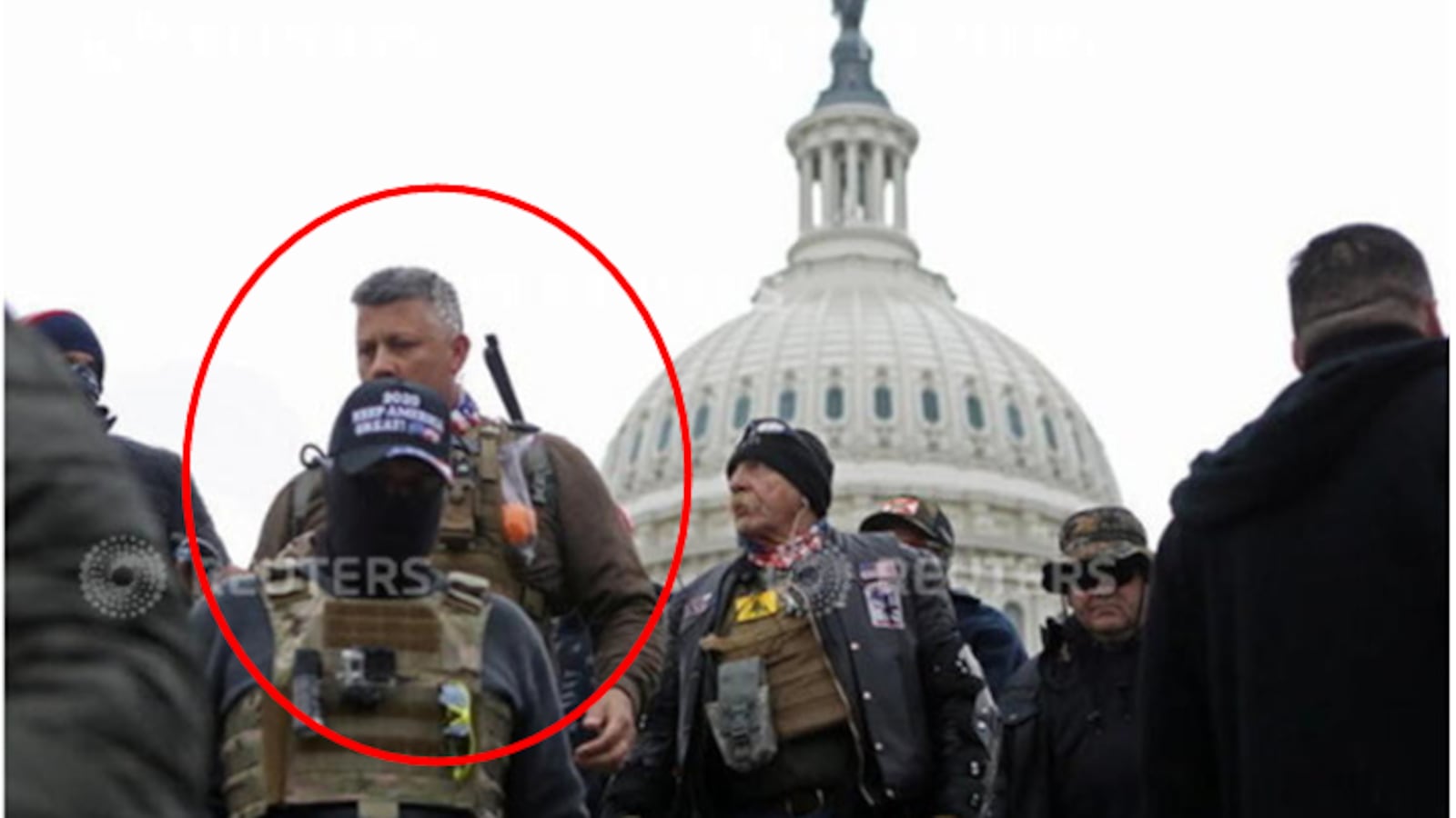 Proud Boy Christopher Worrell pictured during the Capitol riot.