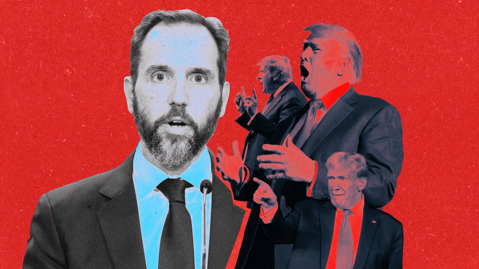 A photo illustration of Jack Smith and former President Donald Trump.