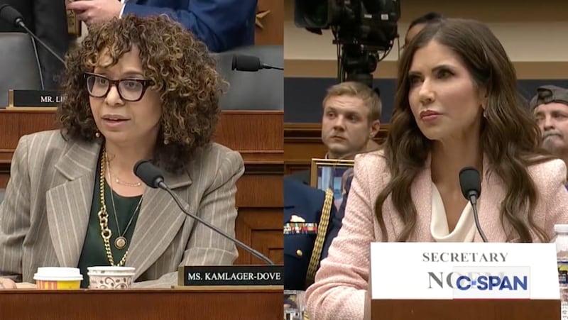 Rep. Sydney Kamlager-Dove questions Kristi Noem.