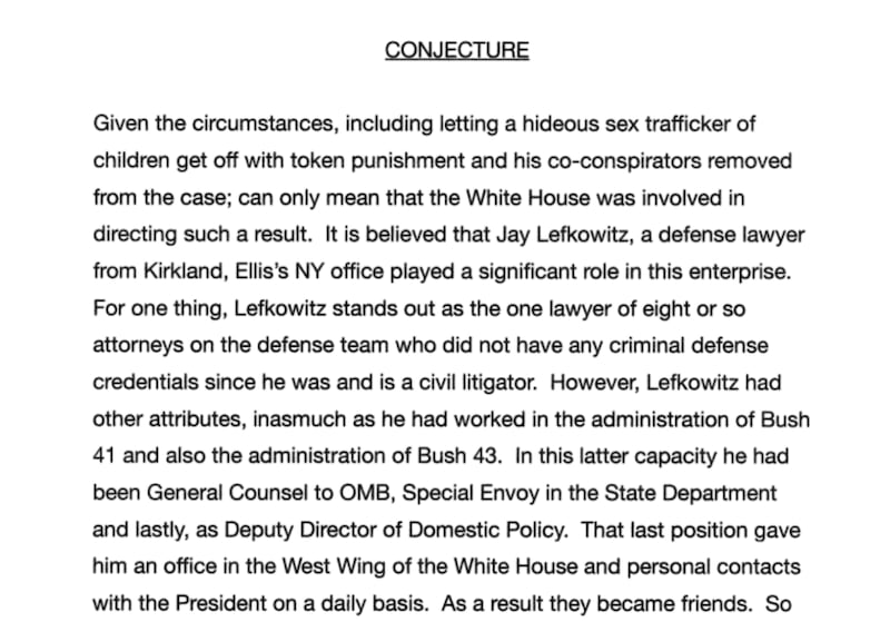 An excerpt from a letter addressed to the U.S. Attorney's Office in the Southern District of New York.