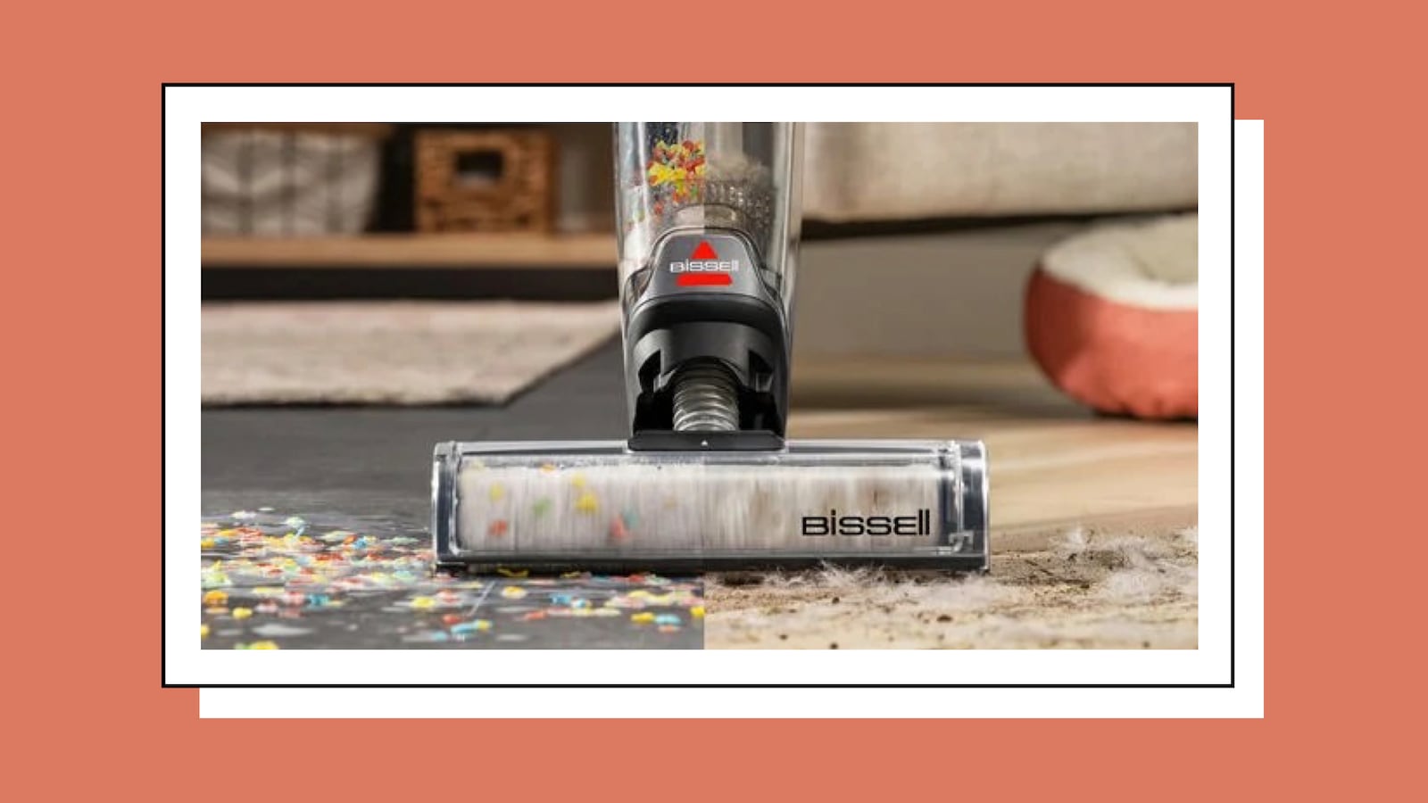 BISSELL CrossWave® OmniForce™ vacuuming cereal.