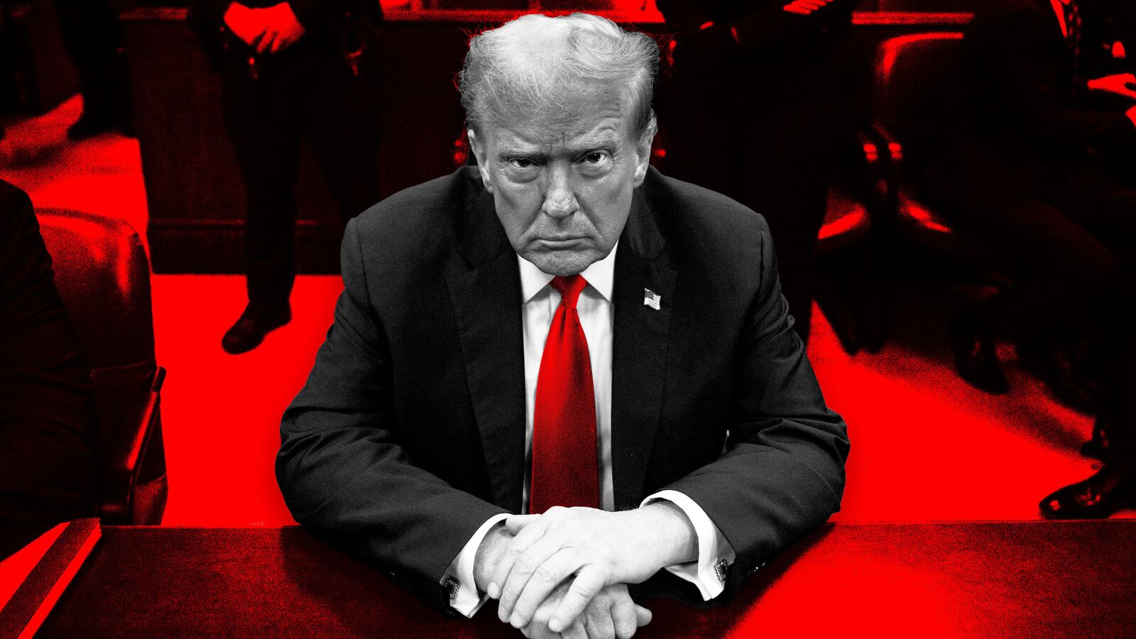 An illustration including former U.S. President Donald Trump