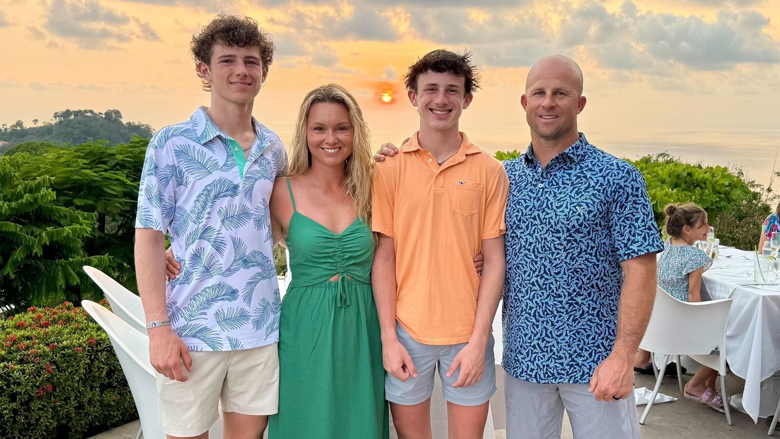 Brett Gardner, far right, poses with his wife, Jessica, and sons, Miller, second from right, and Hunter, far left.