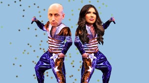 Stephen Miller and Kristi Noem on Vanilla Ice's body