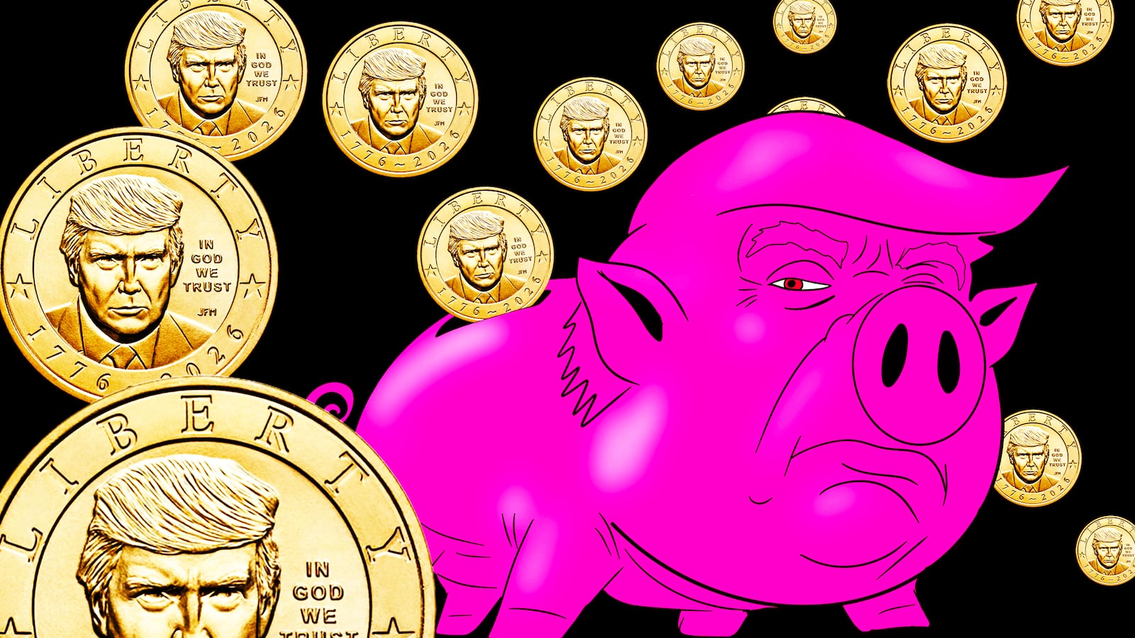 Donald Trump coin photo illustration