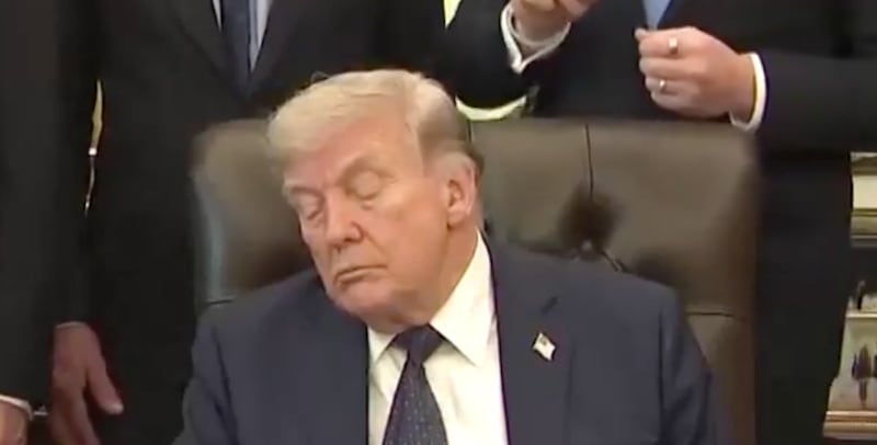 President Trump appears to sleep in the White House.